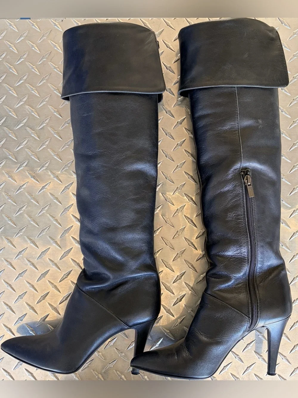 DIANA Japan Real Leather Tall Boots Over Knee-High Pointed Toe Boots Women US 7